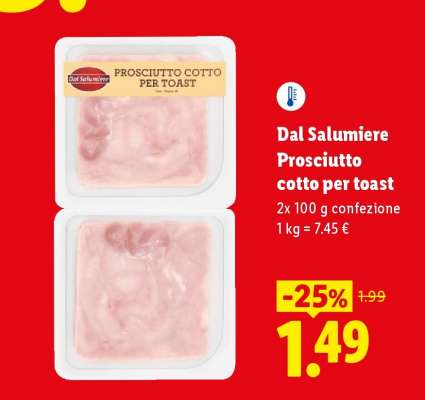 Dal Salumiere Prosciutto cotto per toast