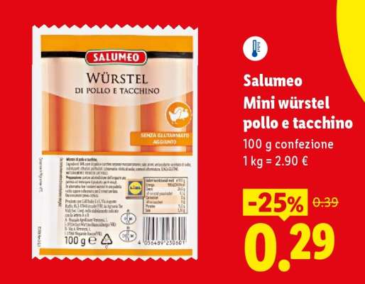 Salumeo Mini wurstel pollo e tacchino