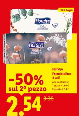 Floralys Fazzoletti box 4 veli