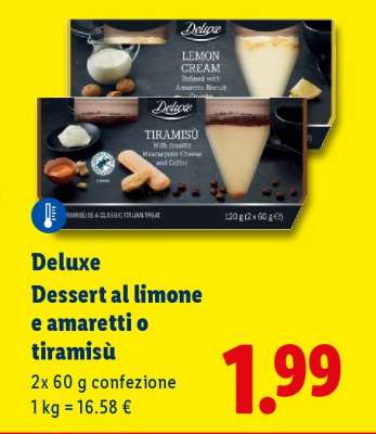 Deluxe Dessert al limone e amaretti o tiramisù