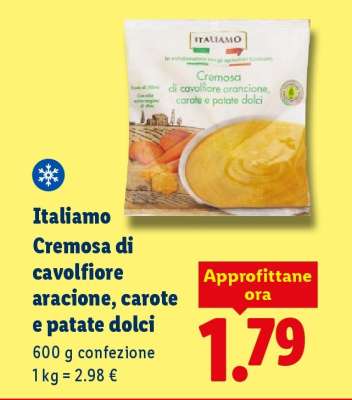 Italiamo Cremosa di cavolfiore arancione, carote e patate dolci