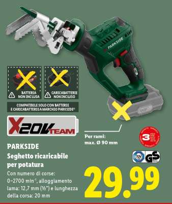 PARKSIDE Seghetto ricaricabile per potatura