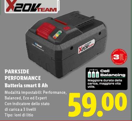 Parkside Performance Batteria smart 8 Ah