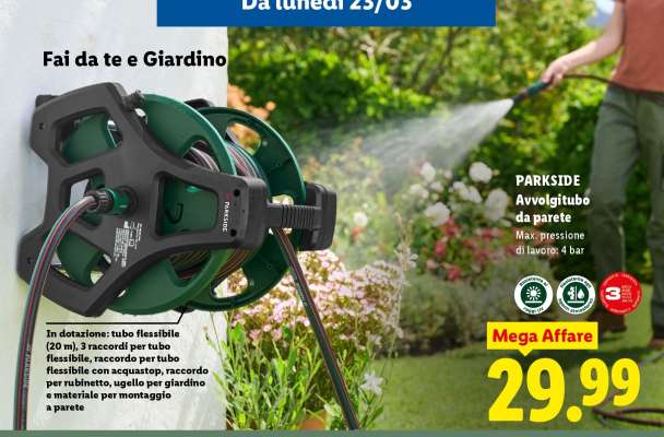 PARKSIDE Avvolgitubo da parete