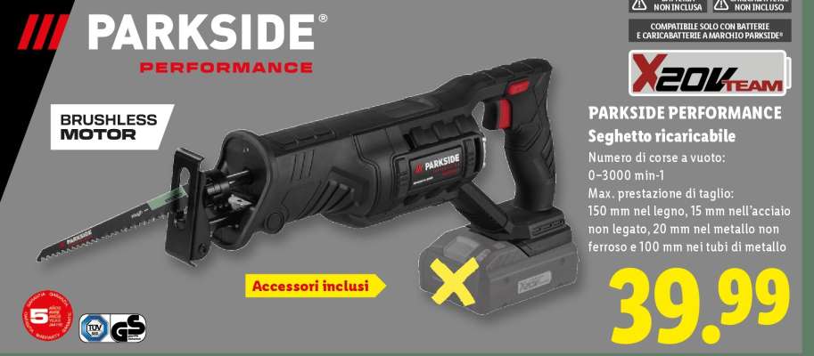 PARKSIDE PERFORMANCE Seghetto ricaricabile