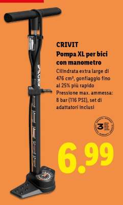 CRIVIT Pompa XL per bici con manometro