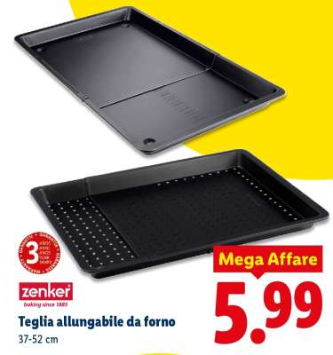 Teglia allungabile da forno