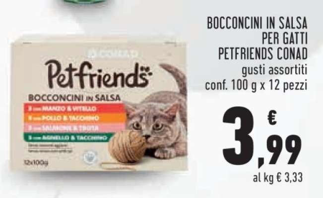 BOCCONCINI IN SALSA PER GATTI PETFRIENDS CONAD