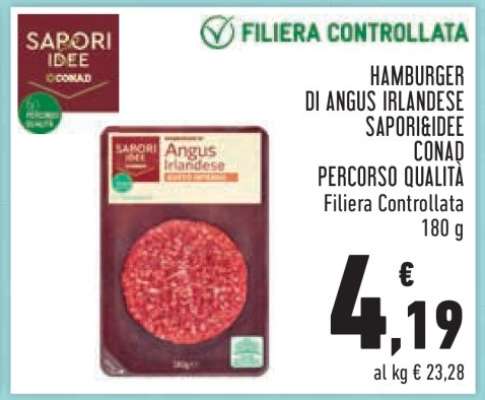 HAMBURGER DI ANGUS IRLANDESE SAPORI&IDEE CONAD