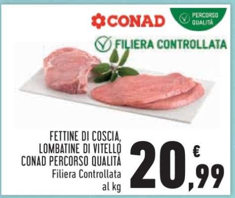 Fettine di coscia, lombatine di vitello