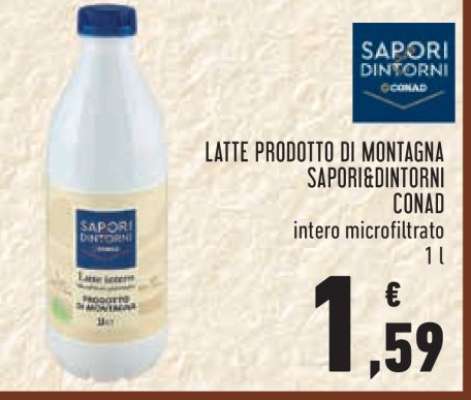 LATTE PRODOTTO DI MONTAGNA SAPORI&DINTORNI CONAD