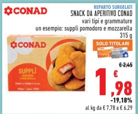 Snack da aperitivo Conad