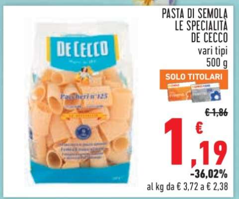 PASTA DI SEMOLA LE SPECIALITÀ DE CECCO