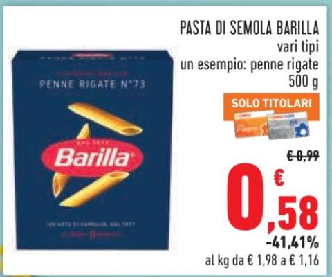 PASTA DI SEMOLA BARILLA