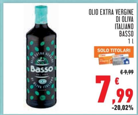 Olio Extra Vergine di Oliva Italiano Basso