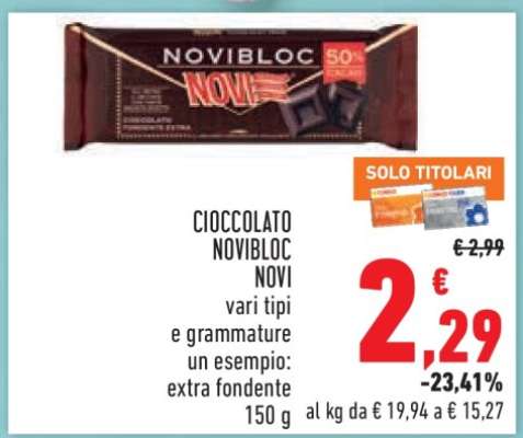 CIOCCOLATO NOVIBLOC NOVI