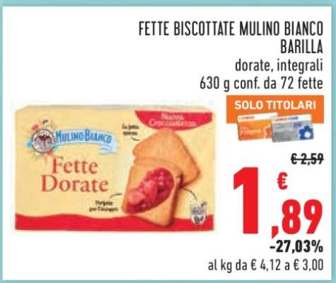 Fette Biscottate Mulino Bianco Barilla