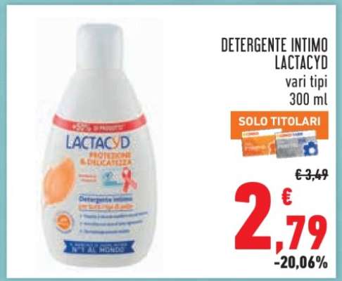 DETERGENTE INTIMO LACTACYD