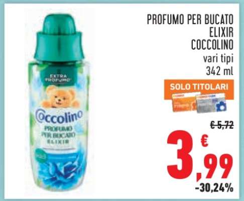 Profumo per Bucato Elixir Coccolino