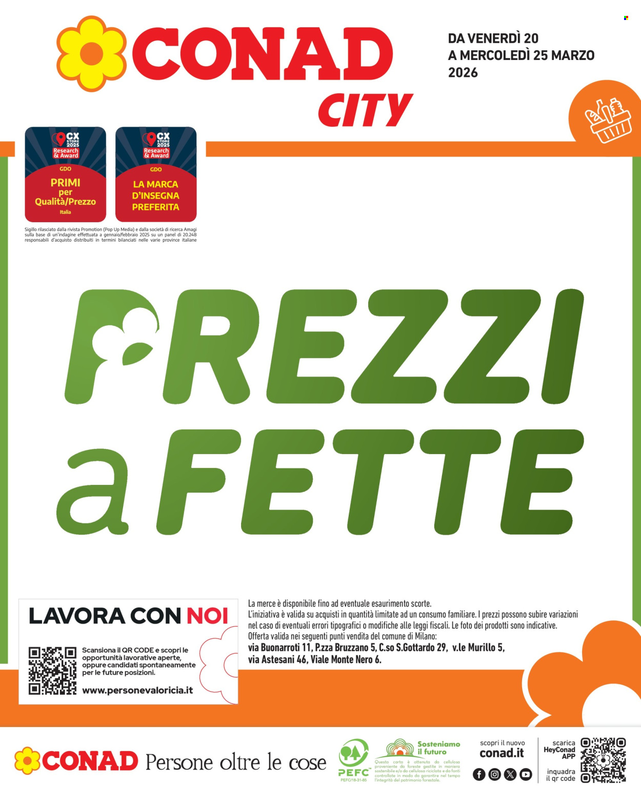 Volantino Conad City - 20/3/2026 - 25/3/2026. Pagina 1
