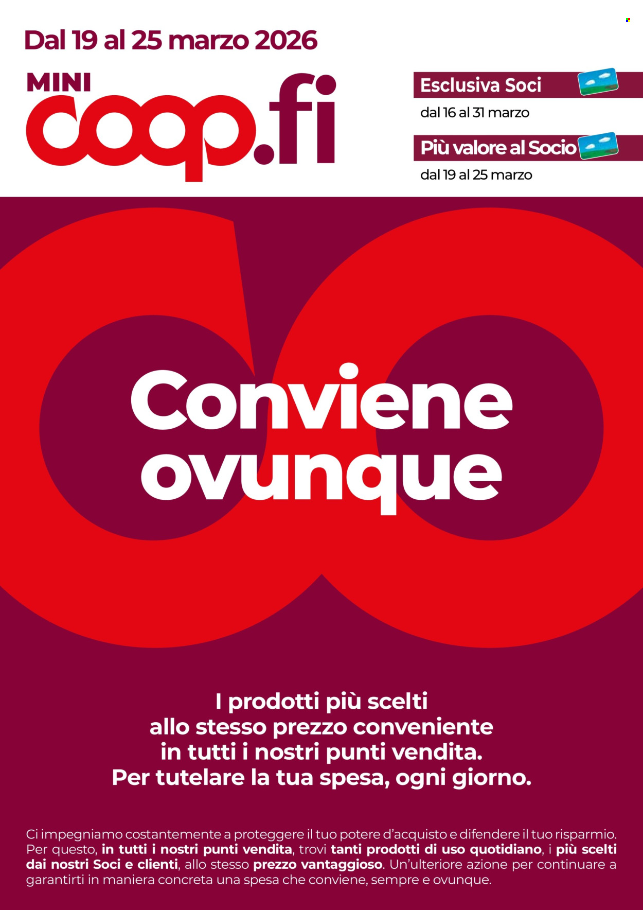 Volantino Coop - 19/3/2026 - 25/3/2026. Pagina 1