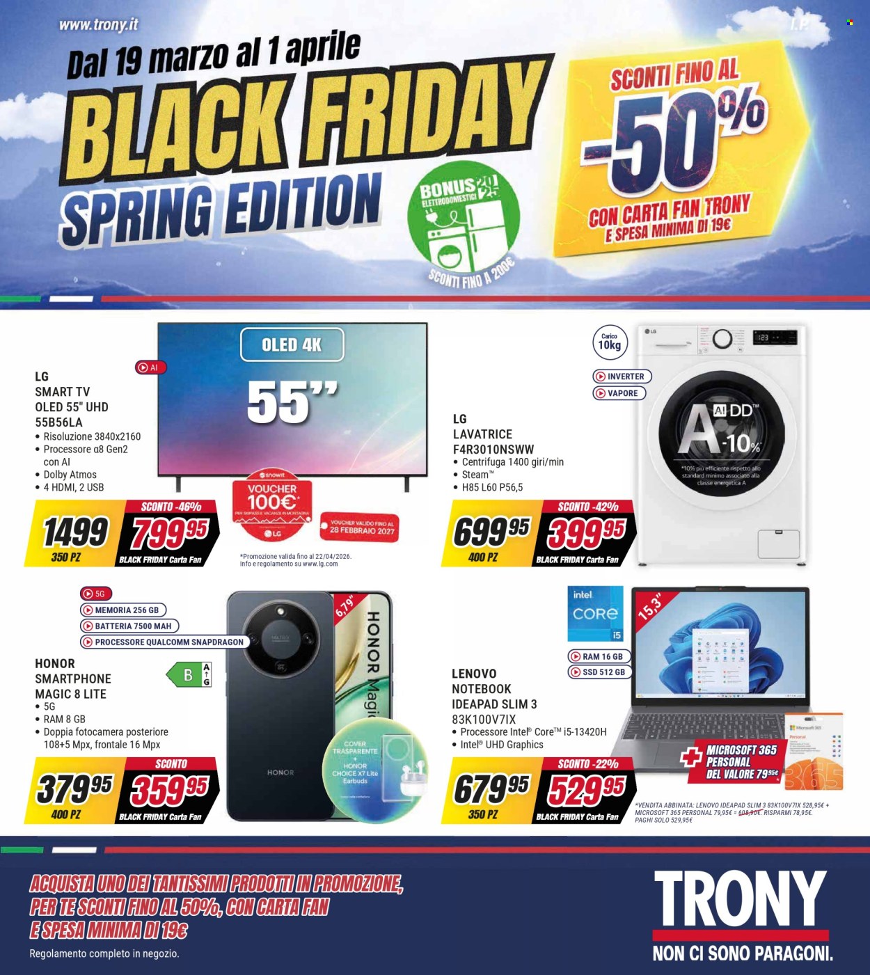 Volantino Trony - 19/3/2026 - 1/4/2026. Pagina 1