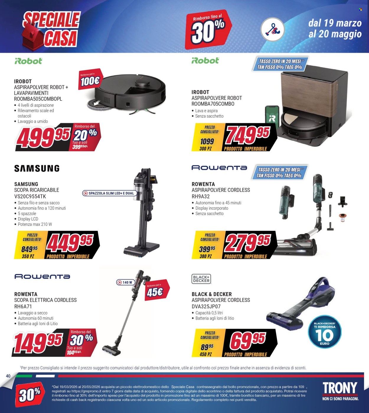 Volantino Trony - 19/3/2026 - 1/4/2026. Pagina 40