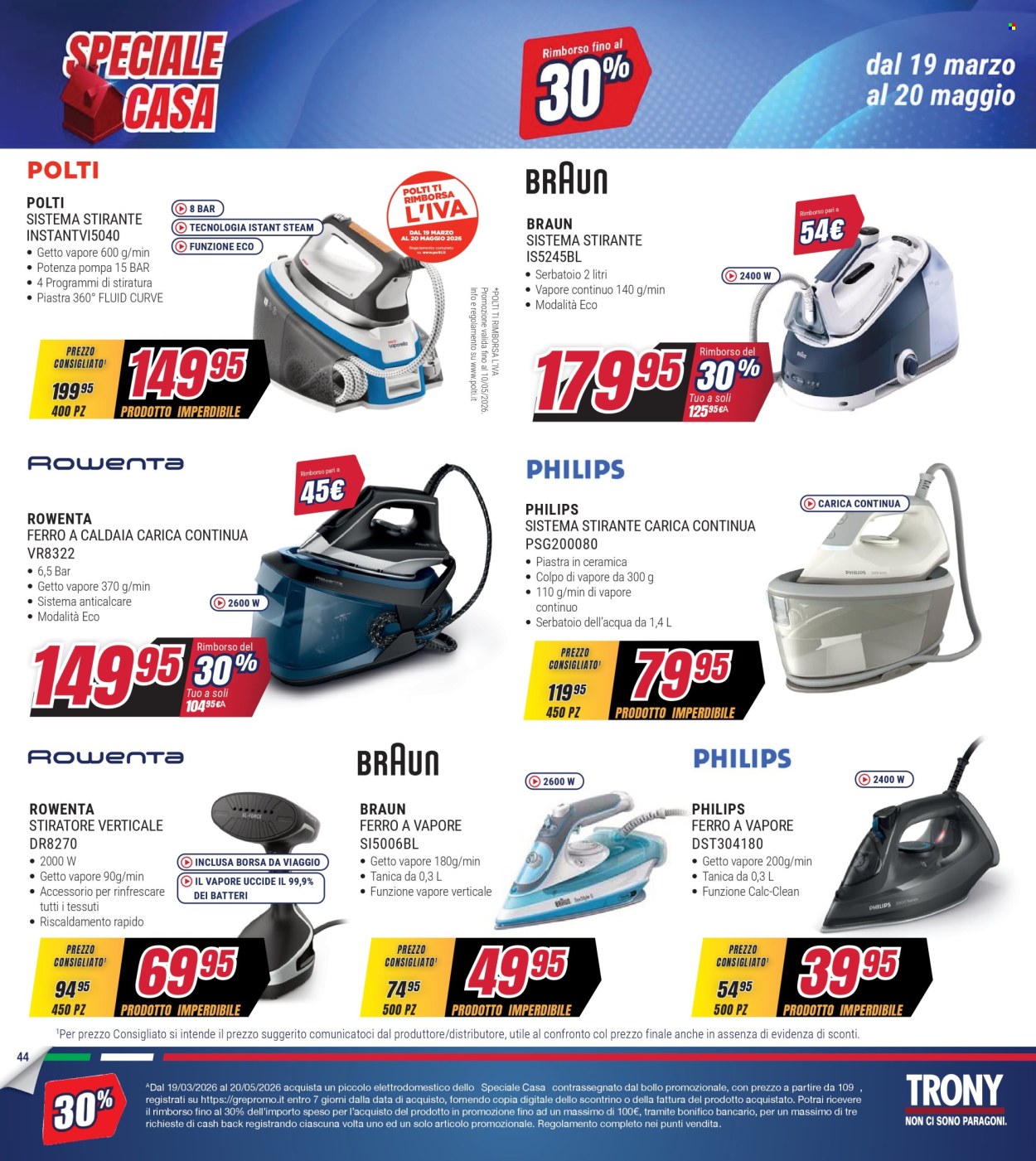 Volantino Trony - 19/3/2026 - 1/4/2026. Pagina 44