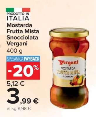 Mostarda Frutta Mista Snocciolata Vergani