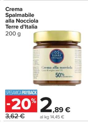 Crema Spalmabile alla Nocciola Terre d’Italia
