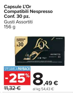 Capsule L’Or Compatibili Nespresso Conf. 30 pz.