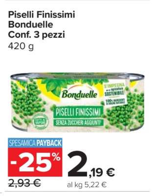 Piselli Finissimi Bonduelle Conf. 3 pezzi
