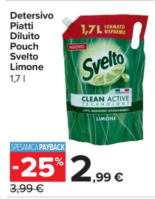 Detersivo Piatti Diluito Pouch Svelto Limone