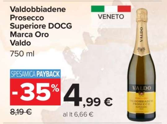 Valdobbiadene Prosecco Superiore DOCG Marca Oro Valdo