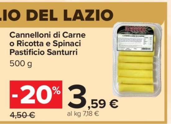 Cannelloni di carne o ricotta e spinaci Pastificio Santurri