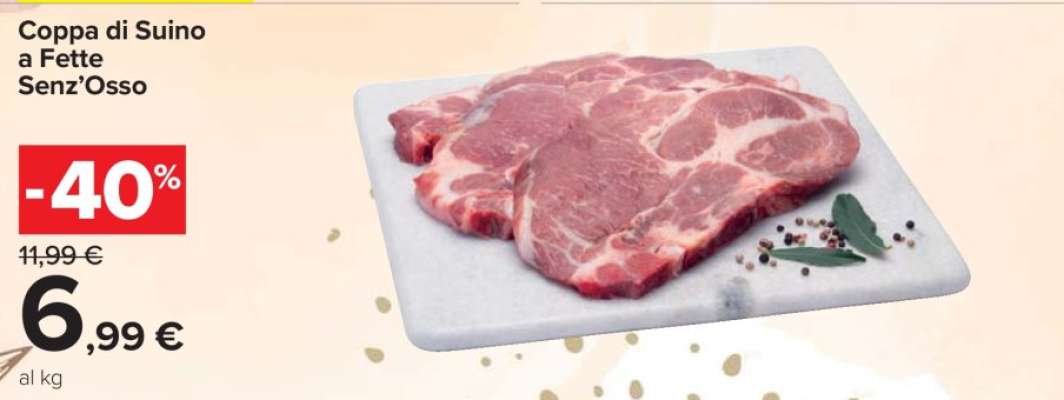 Coppa di suino a fette senz'osso