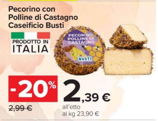 Pecorino con Polline di Castagno Caseificio Busti