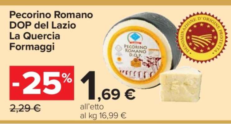 Pecorino Romano DOP del Lazio La Quercia Formaggi