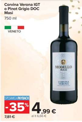 Corvina Verona IGT o Pinot Grigio DOC Masi