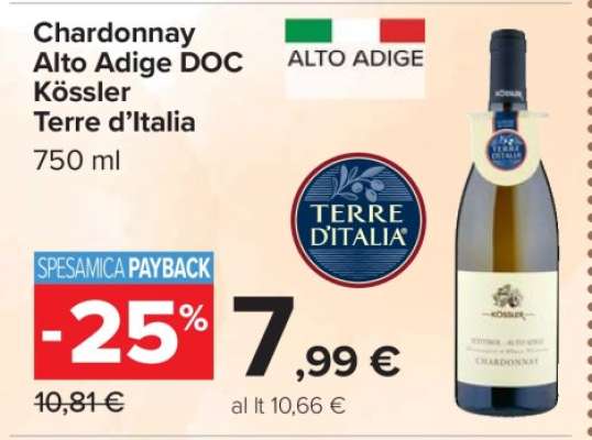 Chardonnay Alto Adige DOC Kossler Terre d’Italia