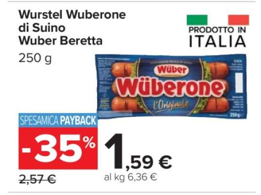 Wurstel Wuberone di Suino Wuber Beretta