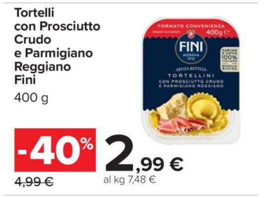 Tortelli con Prosciutto Crudo e Parmigiano Reggiano Fini