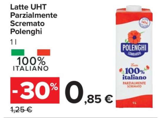 Latte UHT Parzialmente Scremato Polenghi