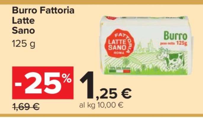 Burro Fattoria Latte Sano