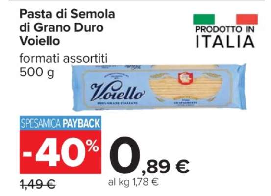 PASTA DI SEMOLA DI GRANO DURO VOIELLO