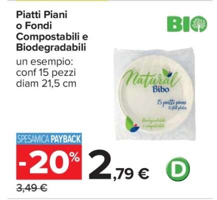 Piatti Piani o Fondi Compostabili e Biodegradabili