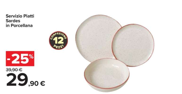 Servizio Piatti Sardes in Porcellana