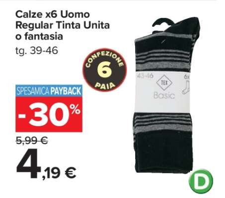 Calze x6 Uomo Regular Tinta Unita o fantasia