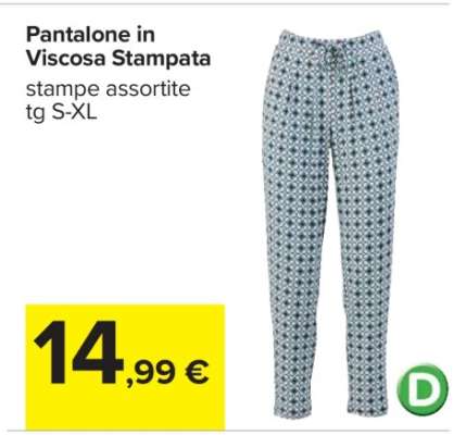 Pantalone in Viscosa Stampata