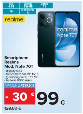 Smartphone Realme Mod. Note 70T